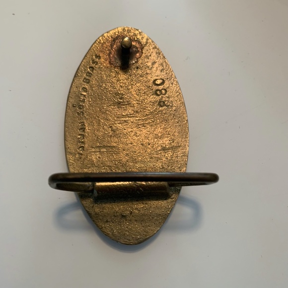 Vintage stamped Solid Brass Belt Buckle JEEP Wrangler 4x4 Cherokee Hipster Style - Picture 4 of 7